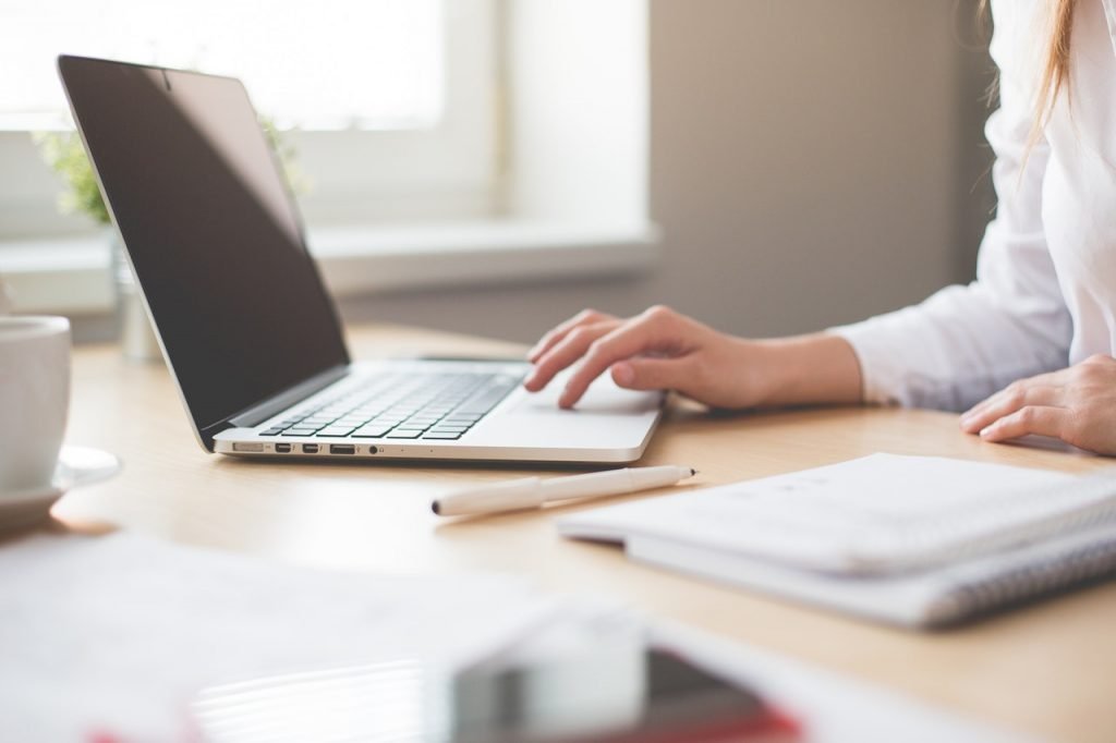 a person working on the laptop