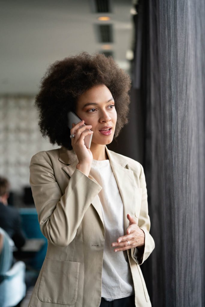 a person talking on the phone
