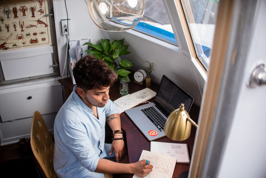 a person working on a laptop